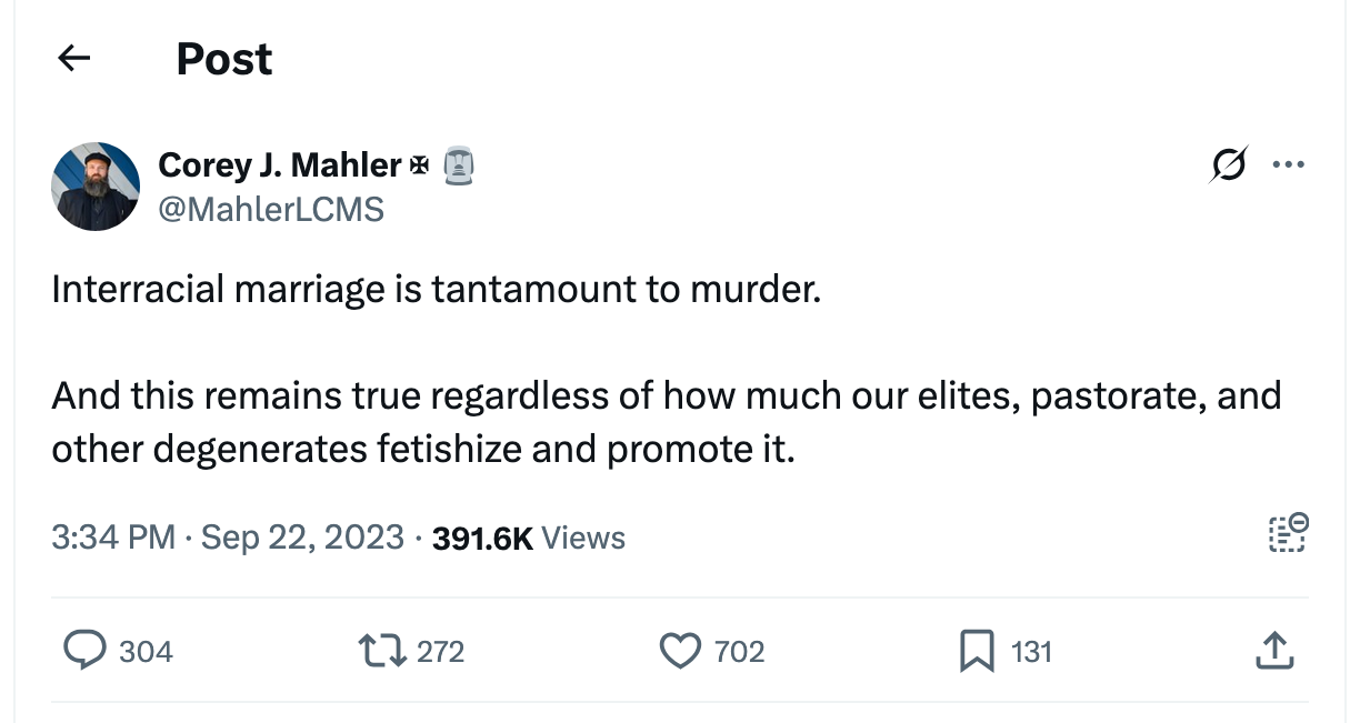 Post [144] by Corey J. Mahler ✠ on 09/22/2023