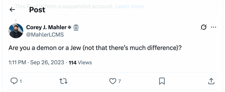 Post [145] by Corey J. Mahler ✠ on 09/26/2023