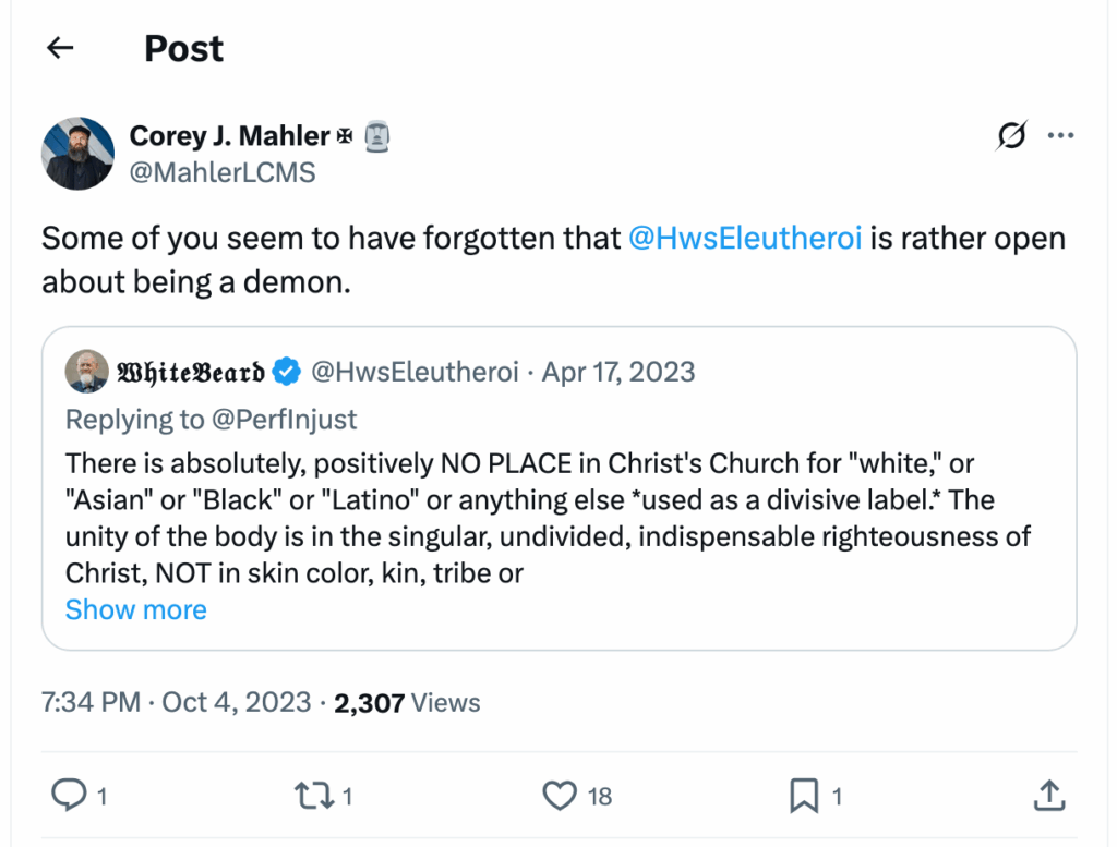 Post [146] by Corey J. Mahler ✠ on 04/17/2023