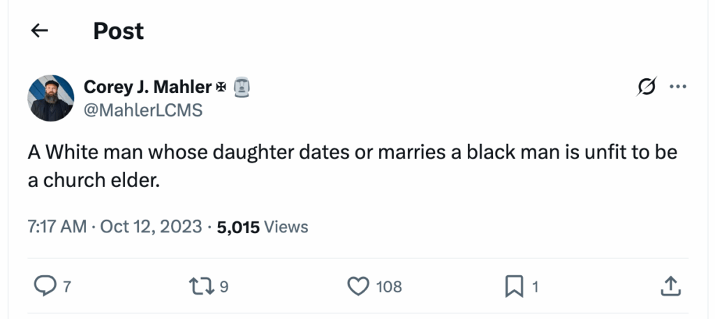 Post [147] by Corey J. Mahler ✠ on 10/12/2023