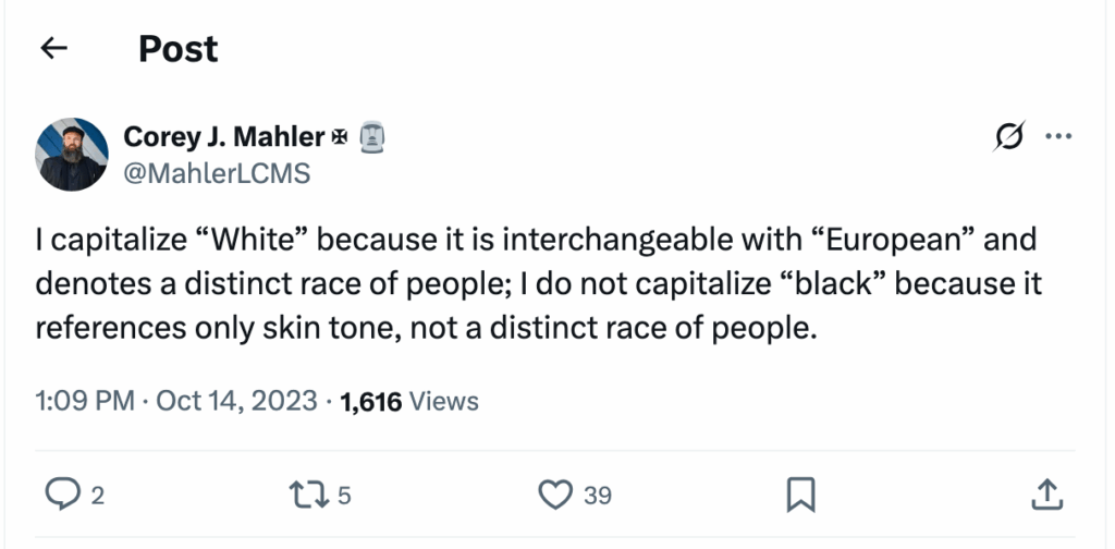 Post [148] by Corey J. Mahler ✠ on 10/14/2023