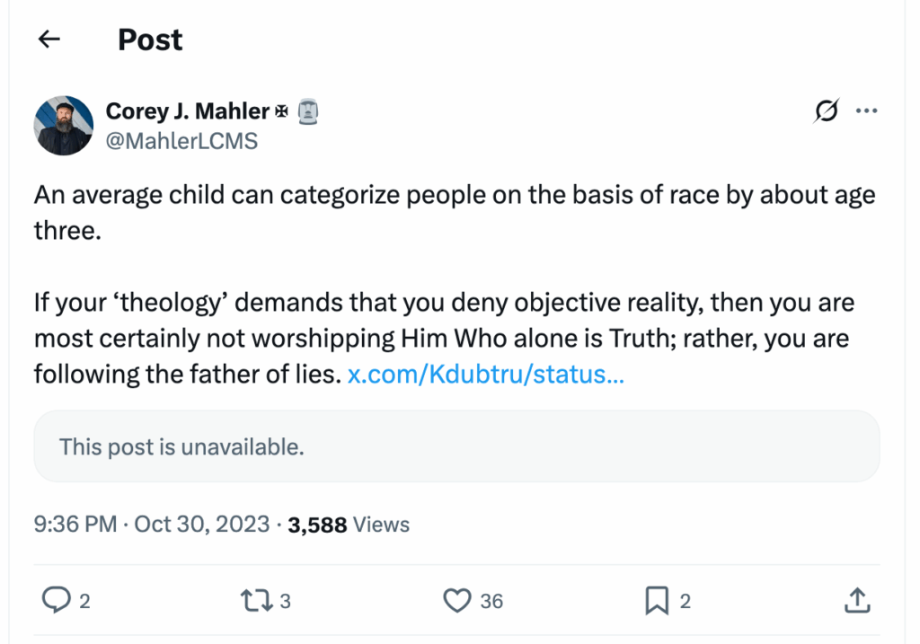 Post [151] by Corey J. Mahler ✠ on 10/31/2023