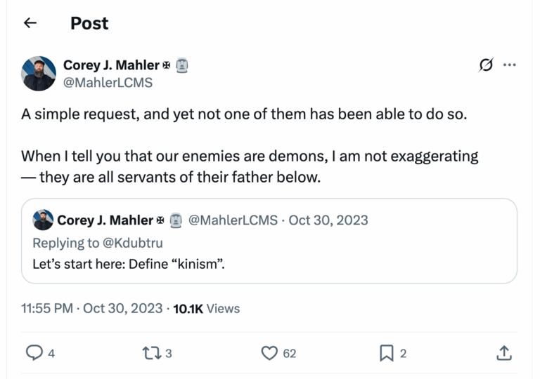 Post [152] by Corey J. Mahler ✠ on 10/31/2023