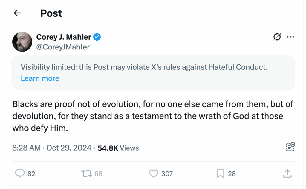 Post [3] by Corey J. Mahler on 10/29/2024