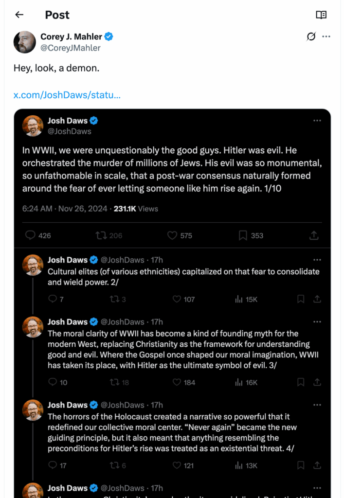 Post [5] by Corey J. Mahler on 11/27/2024