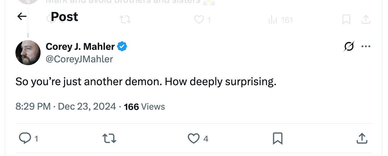 Post [16] by Corey J. Mahler on 12/22/2024