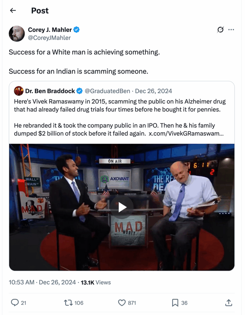 Post [19] by Corey J. Mahler on 12/26/2024