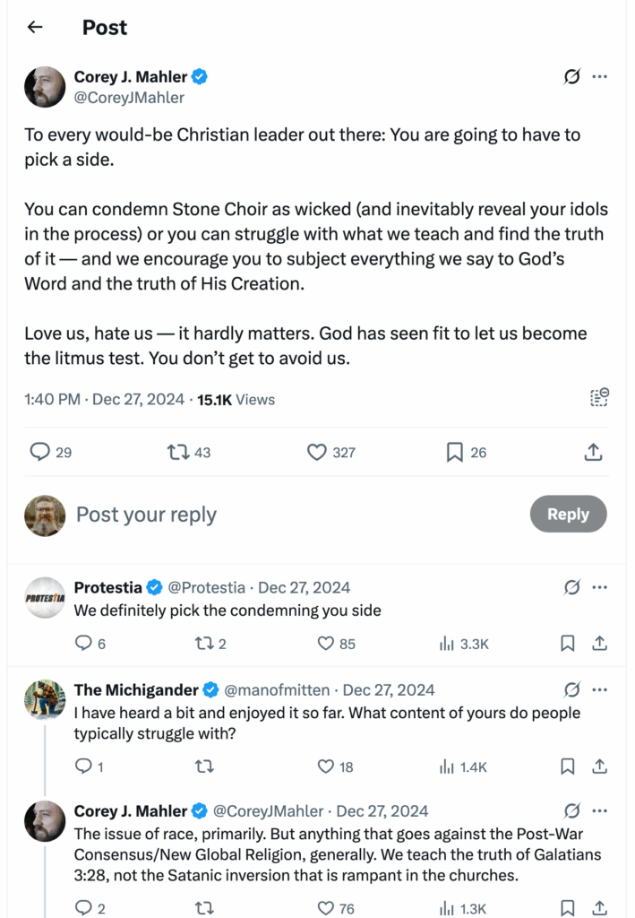 Post [20] by Corey J. Mahler on 12/27/2024