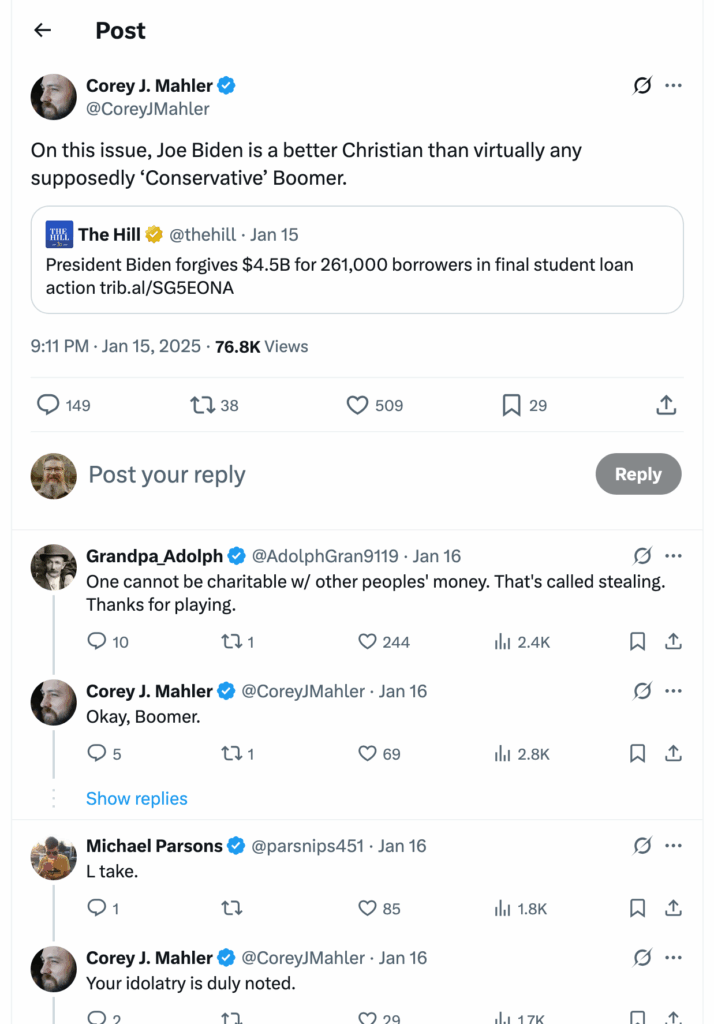 Post [23] by Corey J. Mahler on 01/16/2025