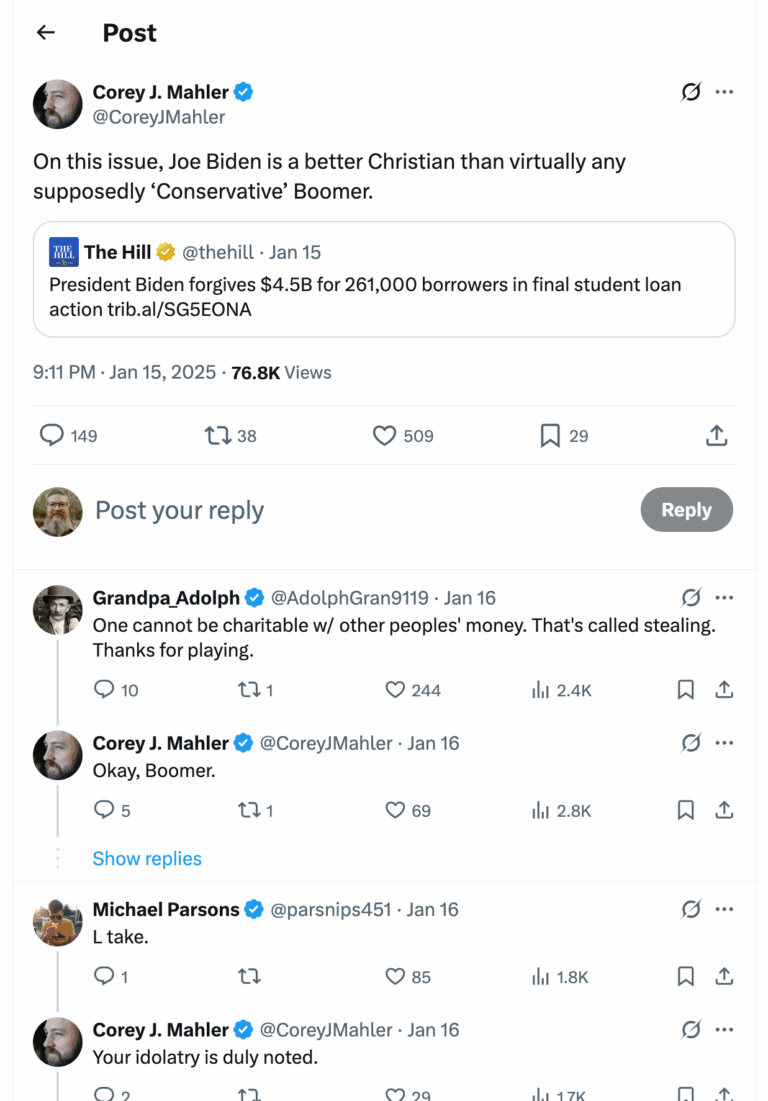 Post [23] by Corey J. Mahler on 01/16/2025