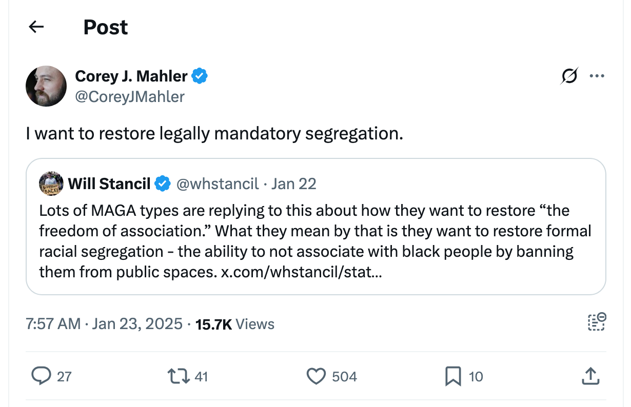 Post [25] by Corey J. Mahler on 01/23/2025