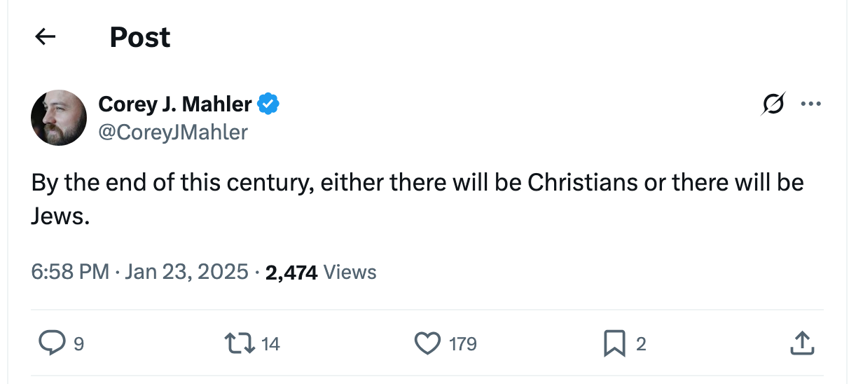 Post [26] by Corey J. Mahler on 01/24/2025