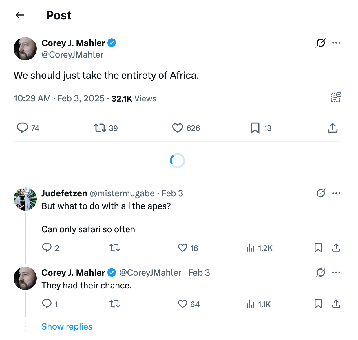 Post [35] by Corey J. Mahler on 02/03/2025