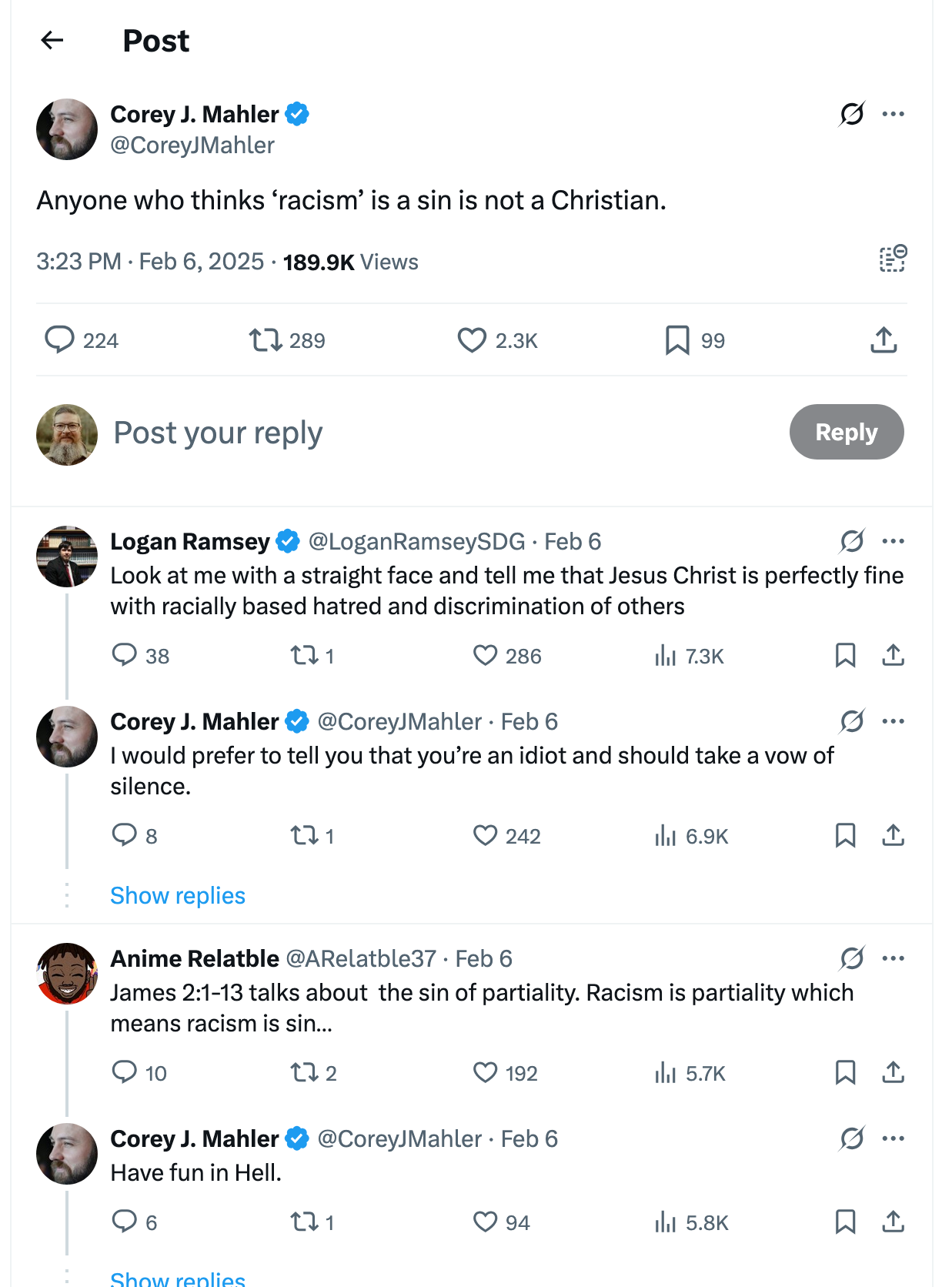 Post [38] by Corey J. Mahler on 02/06/2025