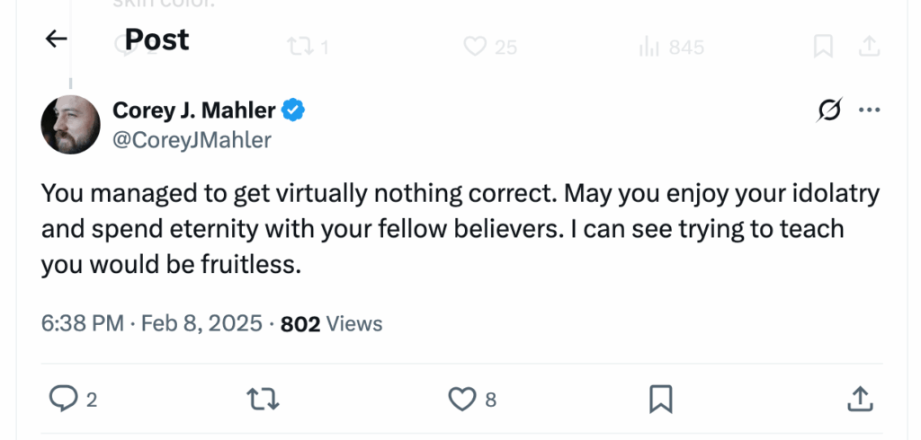 Post [40] by Corey J. Mahler on 02/06/2025