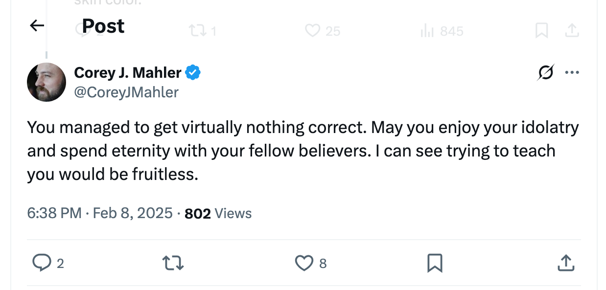 Post [40] by Corey J. Mahler on 02/06/2025