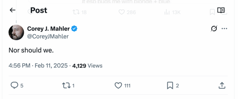 Post [42] by Corey J. Mahler on 02/11/2025