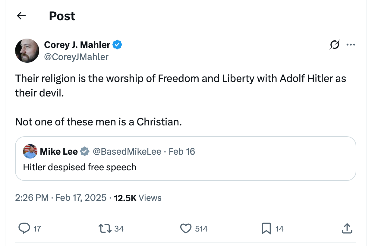 Post [43] by Corey J. Mahler on 02/17/2025