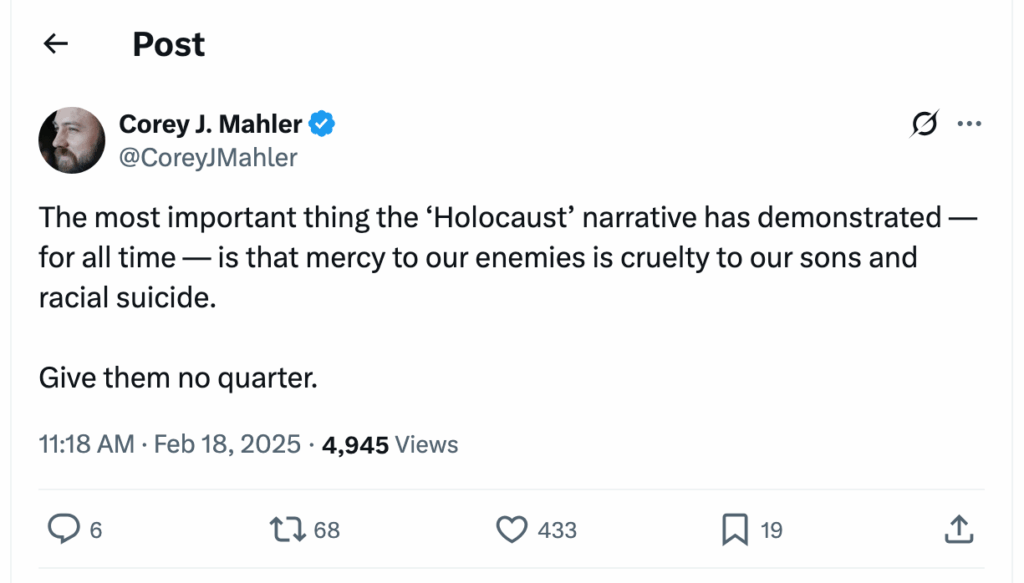 Post [44] by Corey J. Mahler on 02/18/2025