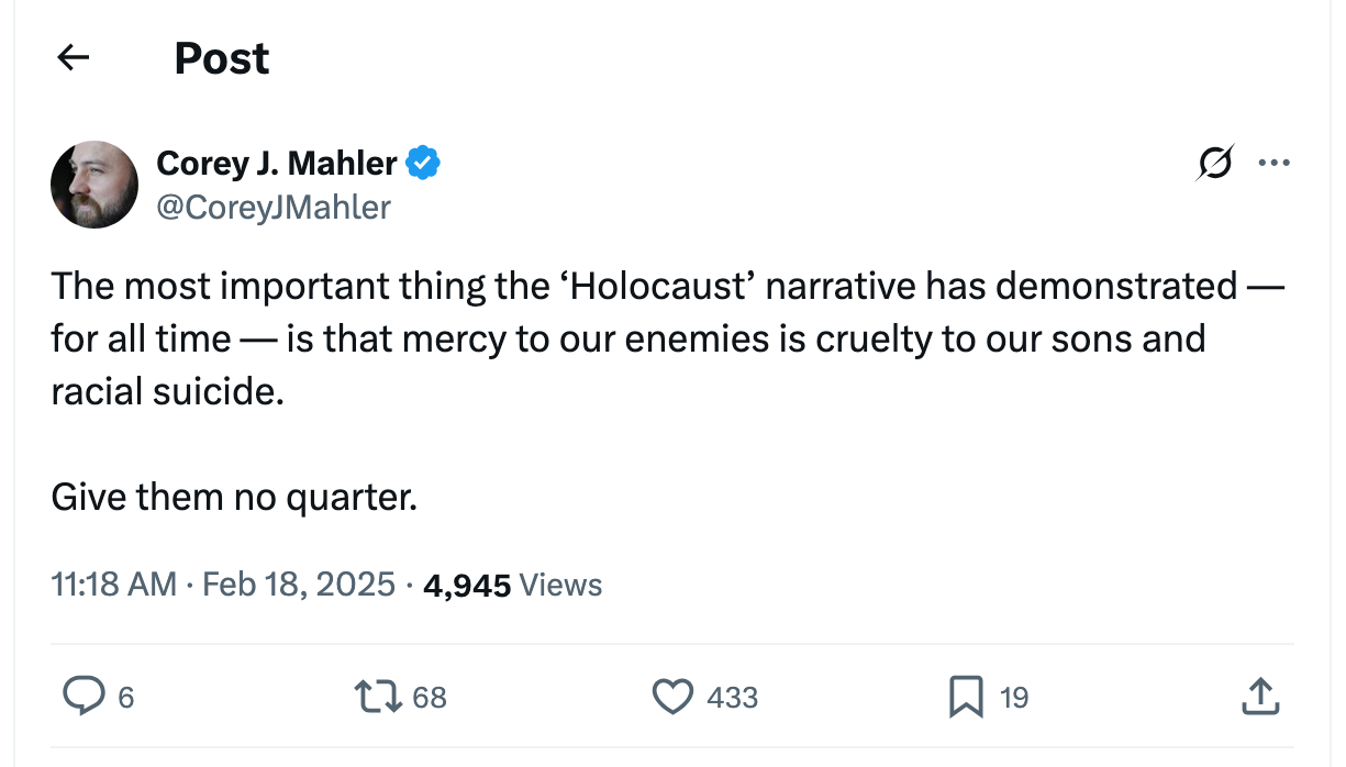 Post [44] by Corey J. Mahler on 02/18/2025