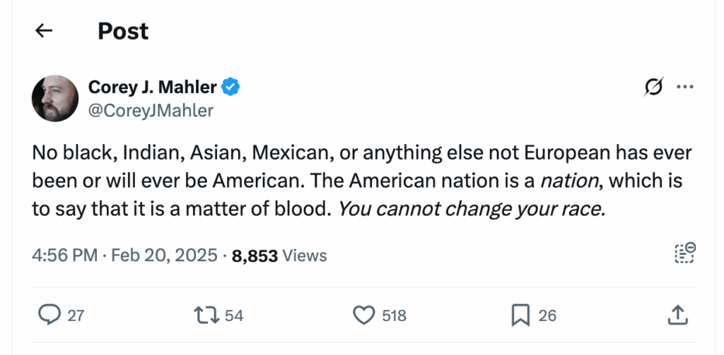 Post [45] by Corey J. Mahler on 02/20/2025