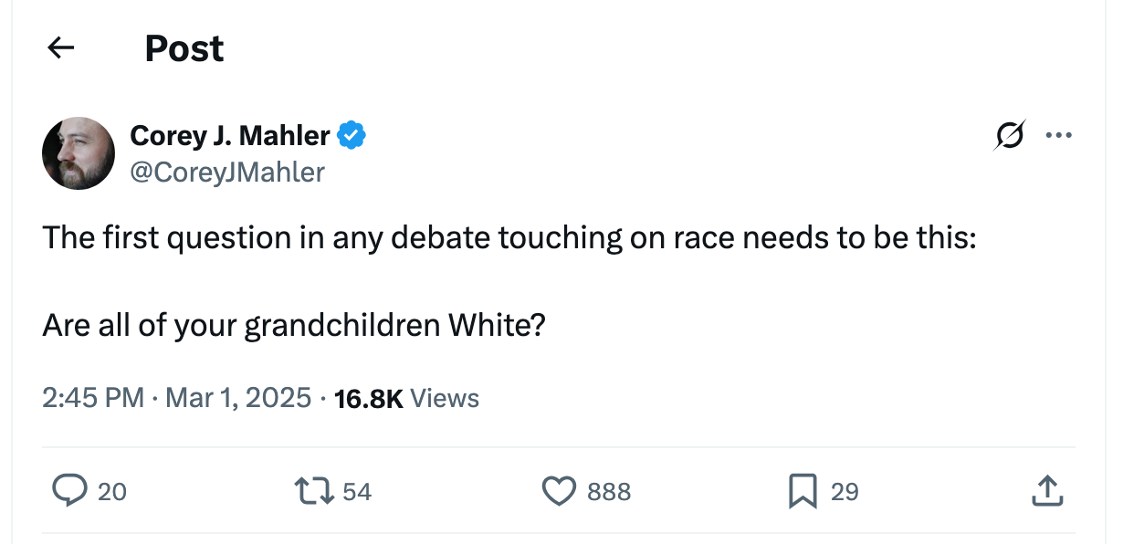 Post [47] by Corey J. Mahler on 03/01/2025