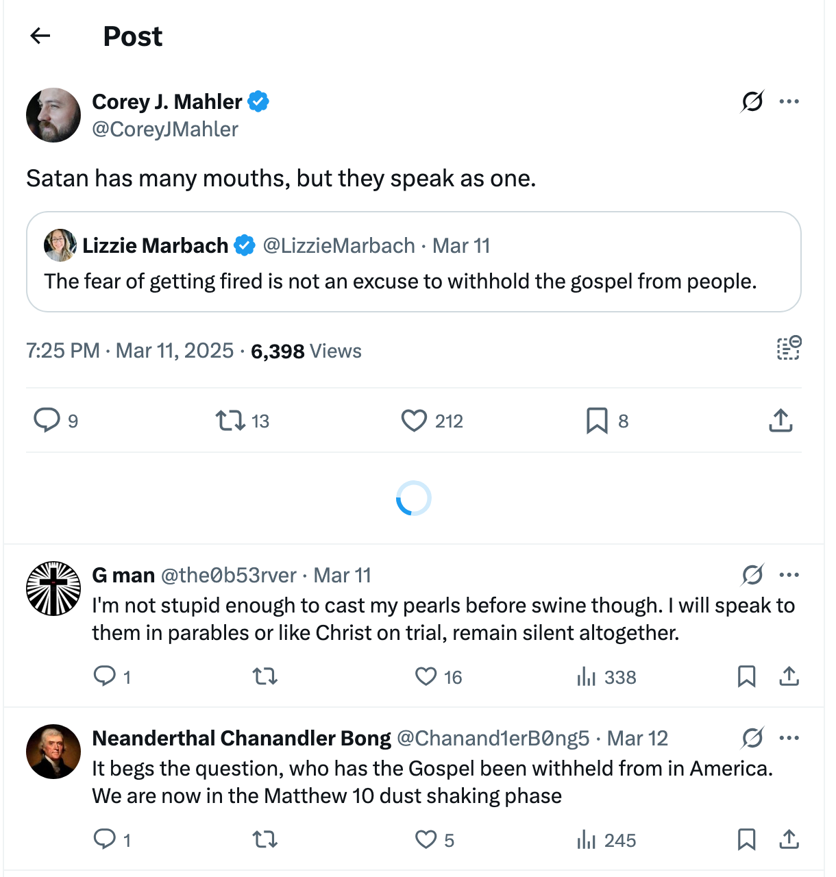 Post [52] by Corey J. Mahler on 03/11/2025