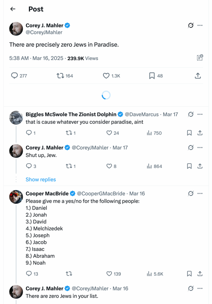 Post [57] by Corey J. Mahler on 03/16/2025