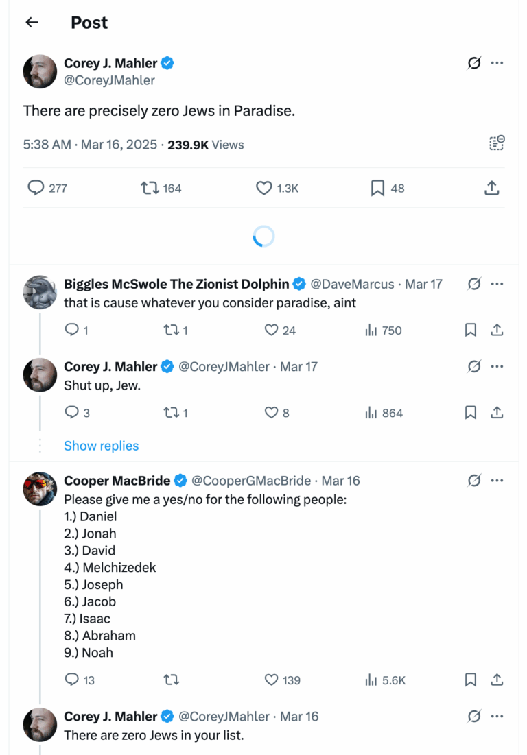 Post [57] by Corey J. Mahler on 03/16/2025