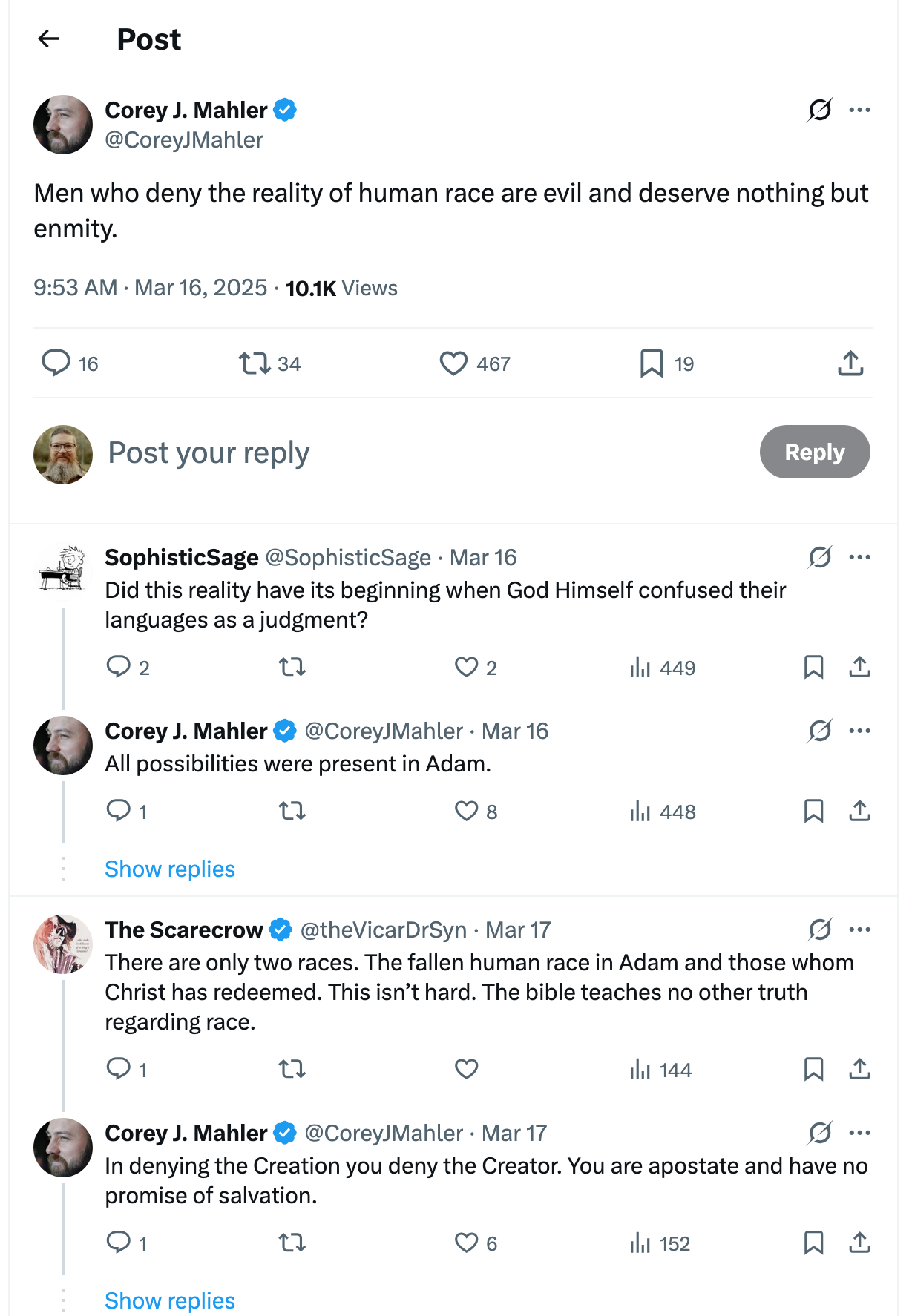 Post [58] by Corey J. Mahler on 03/16/2025