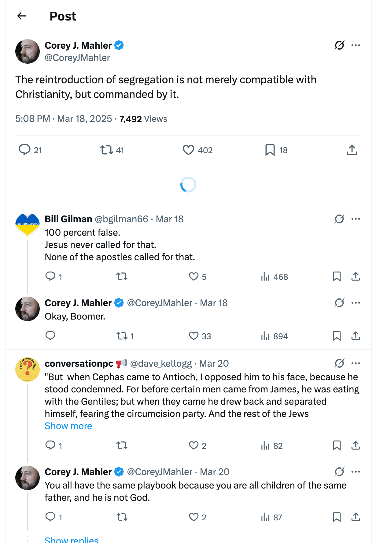 Post [63] by Corey J. Mahler on 03/18/2025