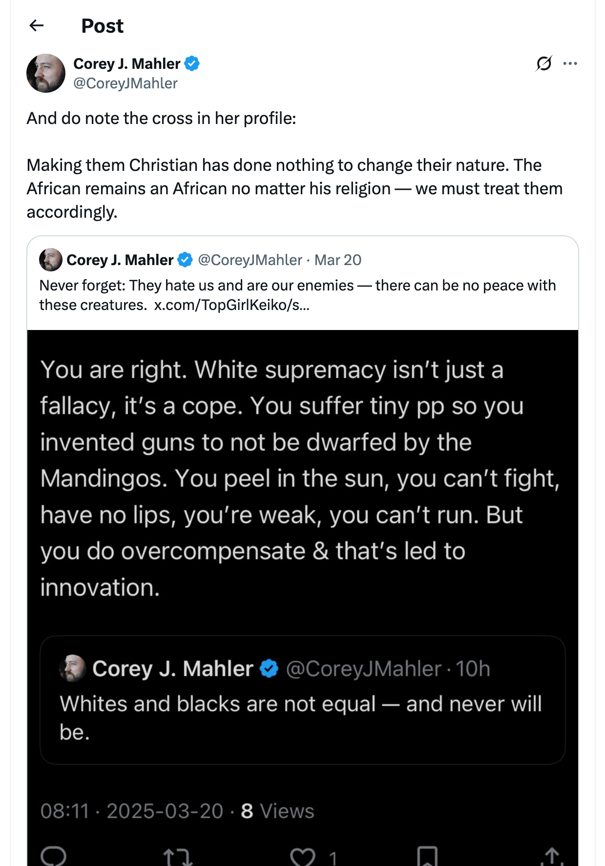 Post [66] by Corey J. Mahler on 03/20/2025