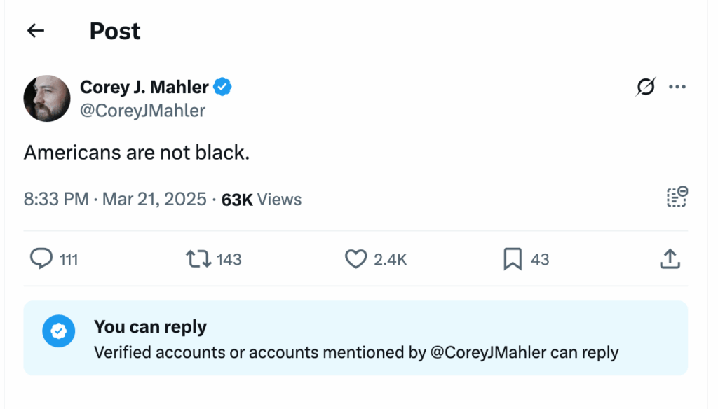 Post [71] by Corey J. Mahler on 03/22/2025