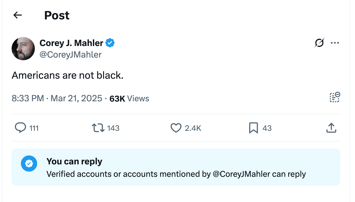 Post [71] by Corey J. Mahler on 03/22/2025