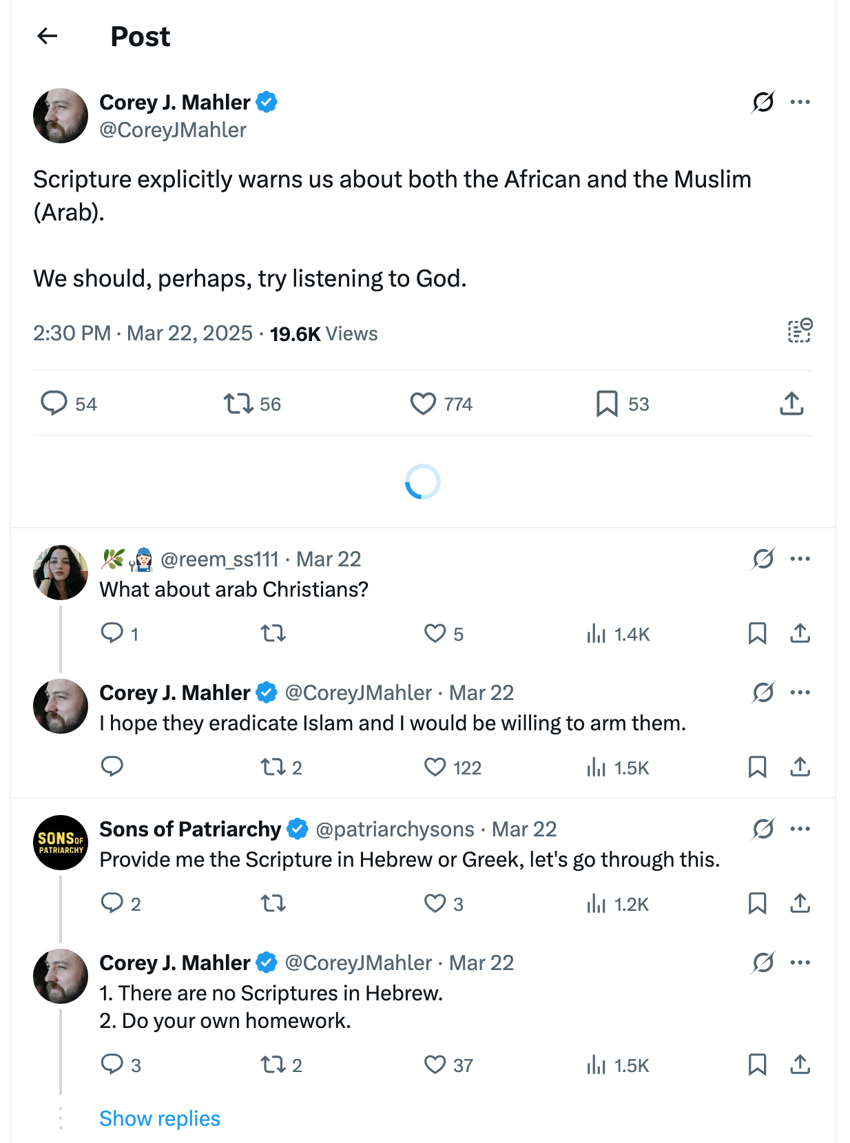 Post [75] by Corey J. Mahler on 03/22/2025