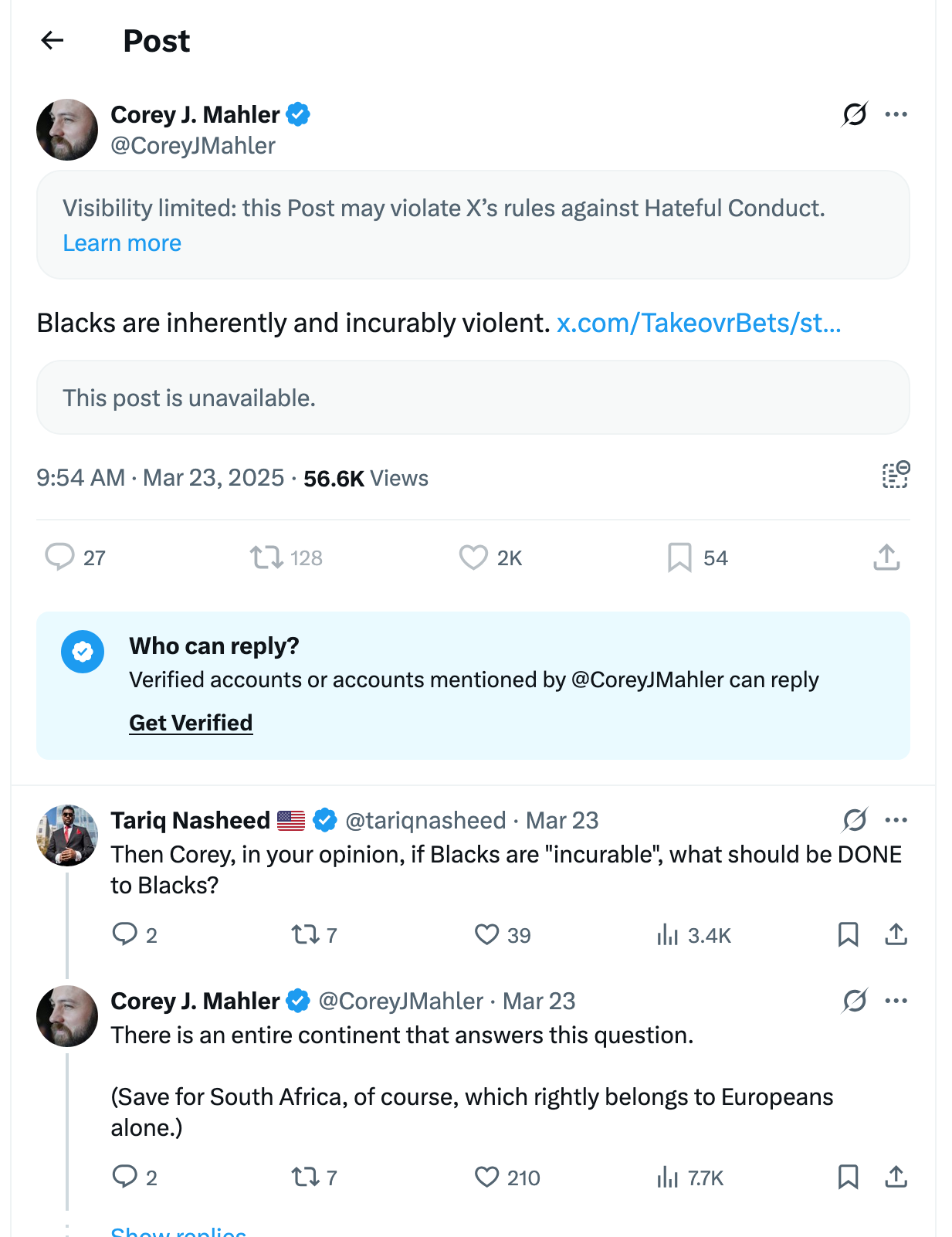 Post [78] by Corey J. Mahler on 03/23/2025