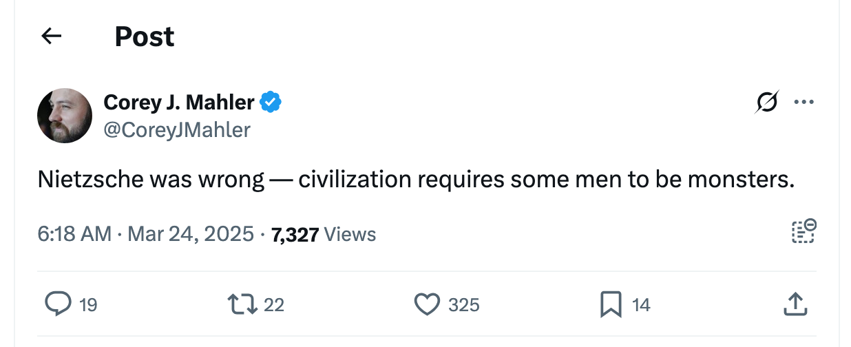 Post [80] by Corey J. Mahler on 03/24/2025