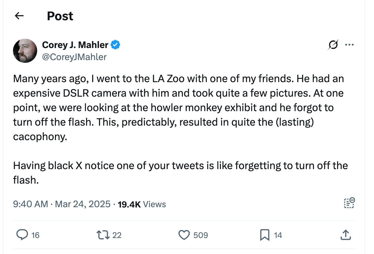 Post [84] by Corey J. Mahler on 03/24/2025