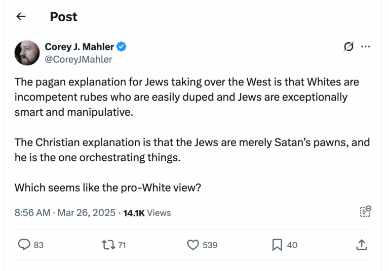 Post [86] by Corey J. Mahler on 03/26/2025