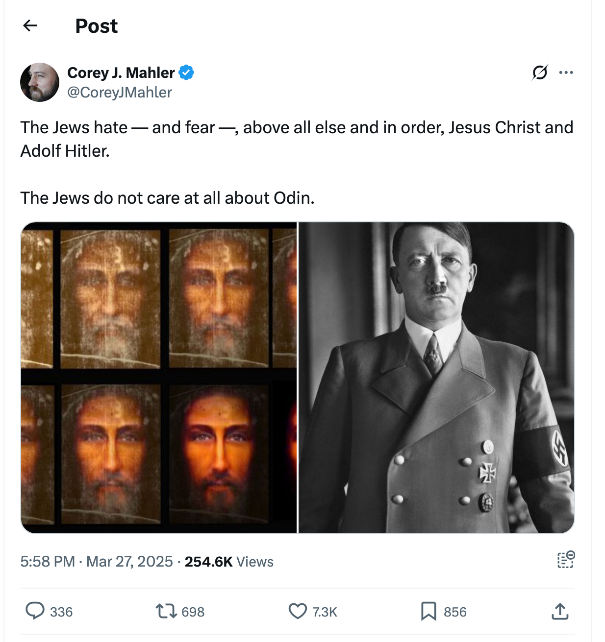 Post [90] by Corey J. Mahler on 03/27/2025