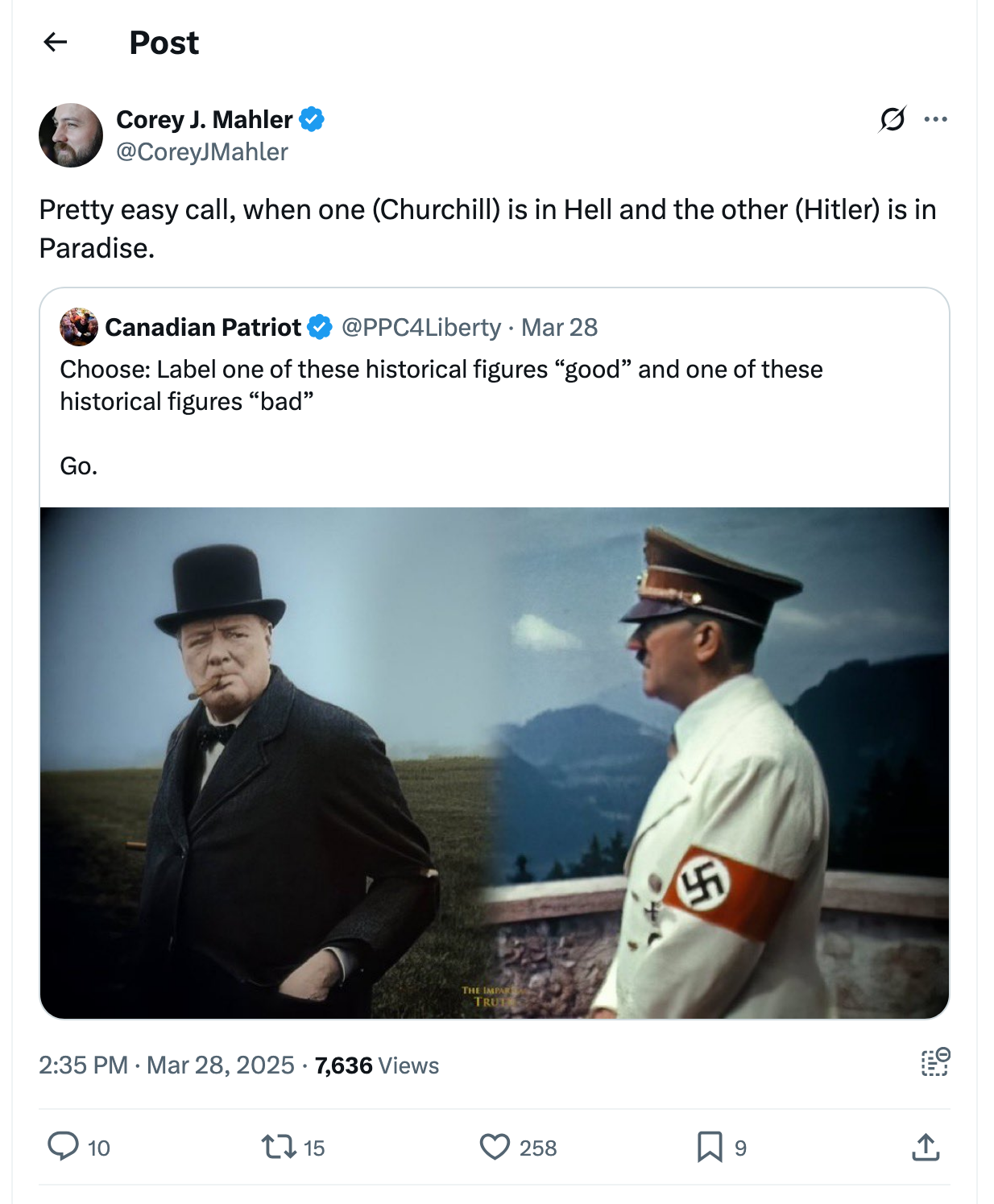 Post [91] by Corey J. Mahler on 03/28/2025