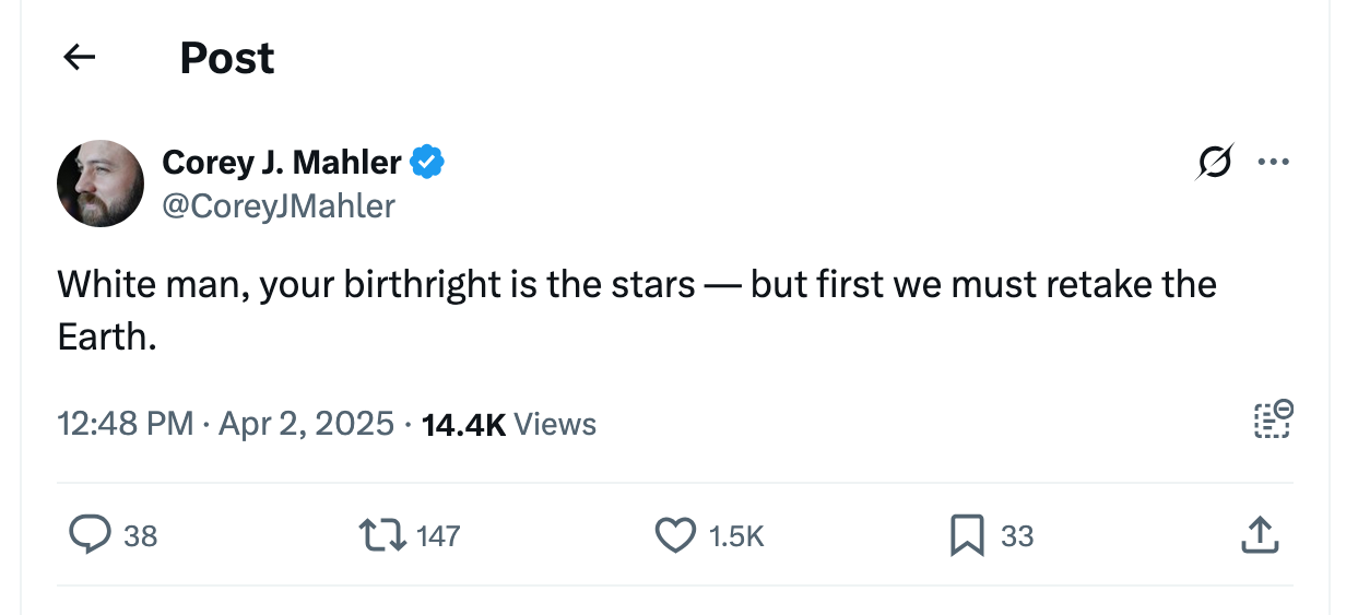 Post [99] by Corey J. Mahler on 04/02/2025