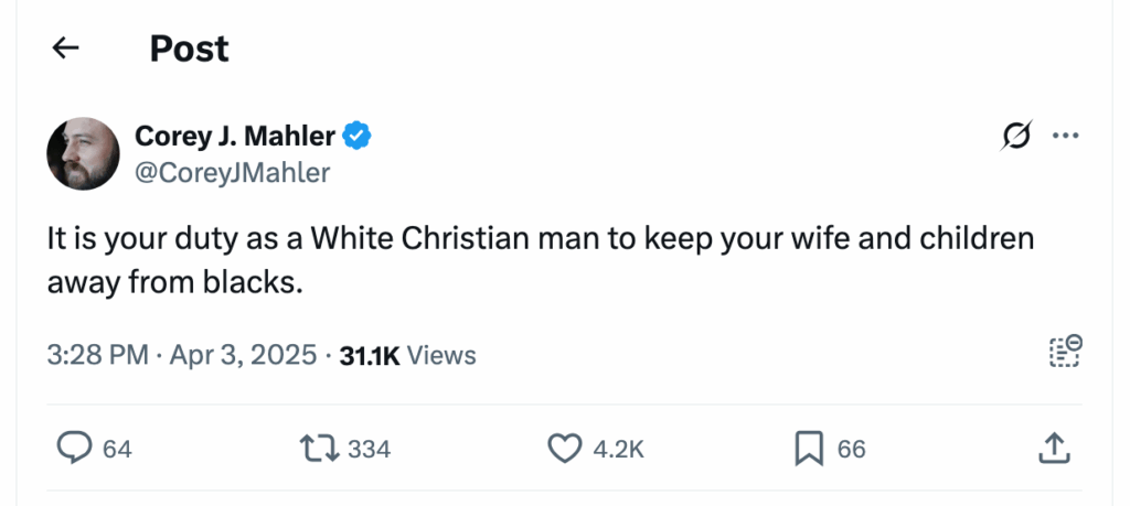 Post [106] by Corey J. Mahler on 04/03/2025