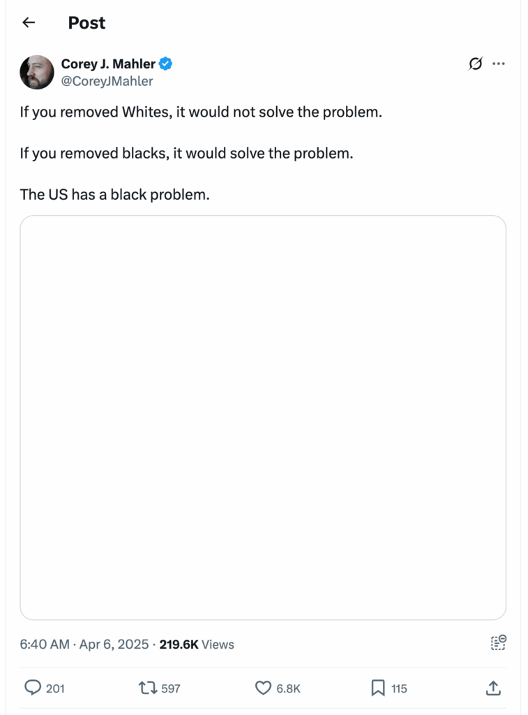 Post [110] by Corey J. Mahler on 04/06/2025