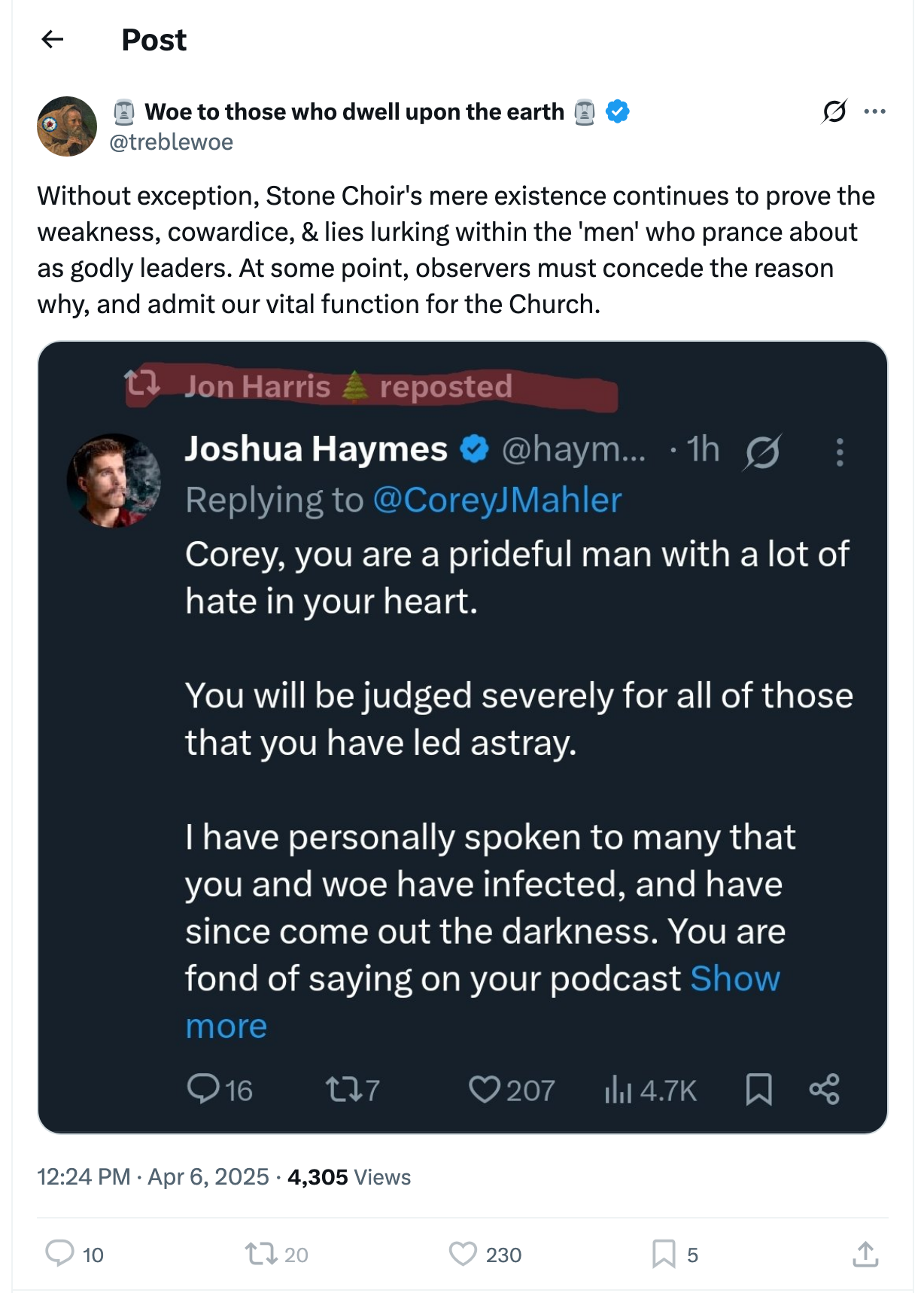 Post [158] by Woe to those who dwell upon the earth on 04/06/2025