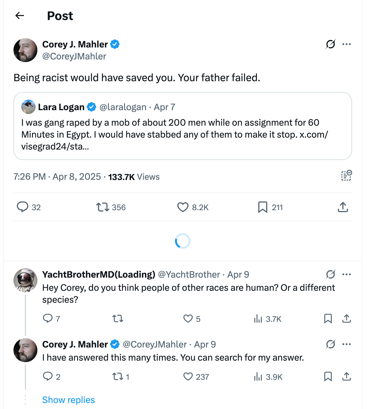 Post [119] by Corey J. Mahler on 04/07/2025