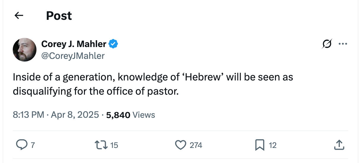 Post [120] by Corey J. Mahler on 04/09/2025