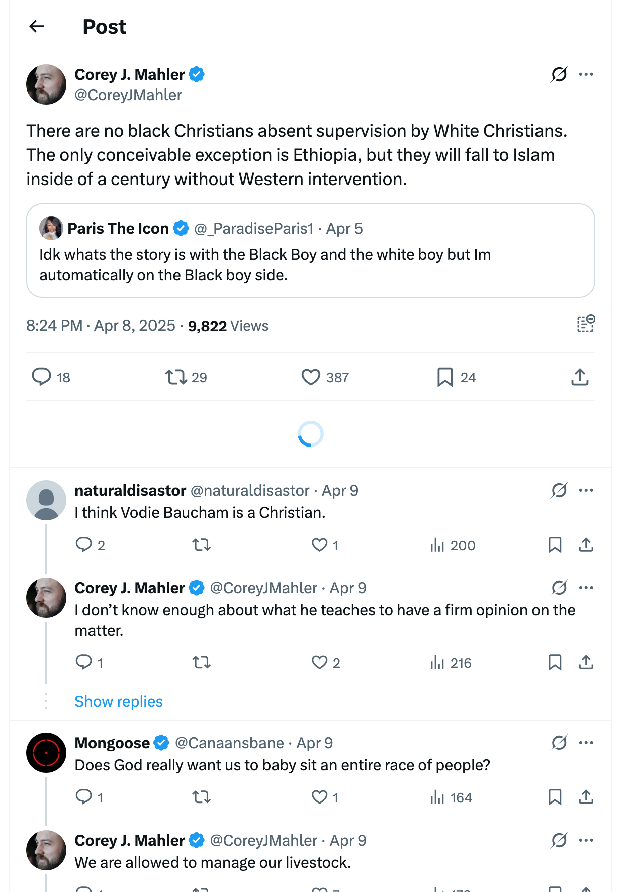 Post [121] by Corey J. Mahler on 04/05/2025