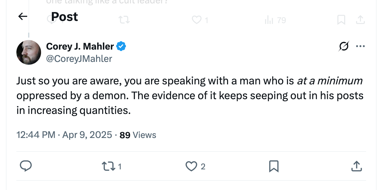 Post [125] by Joshua Haymes on 04/09/2025