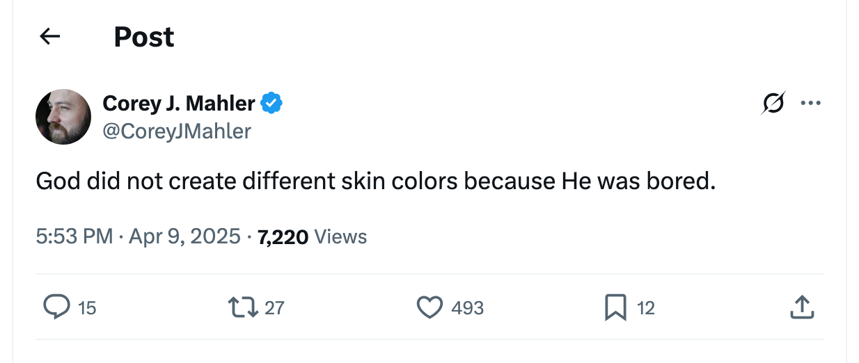 Post [126] by Corey J. Mahler on 04/09/2025